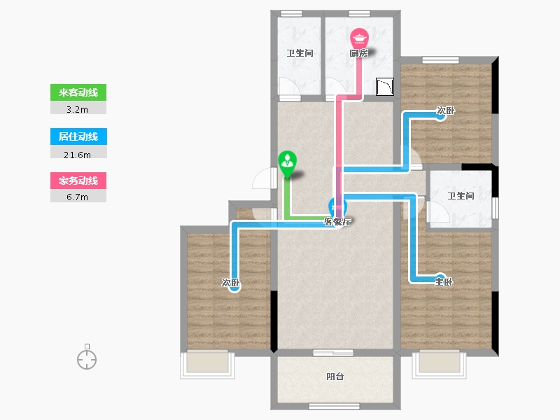 陕西省-渭南市-景和福康大楼-106.98-户型库-动静线