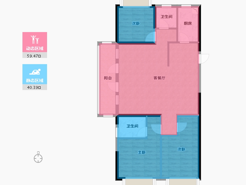 湖北省-鄂州市-联发国际度假区红韵天-89.33-户型库-动静分区