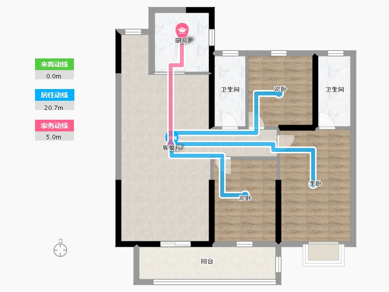 河南省-新乡市-凯旋城双湖-93.00-户型库-动静线