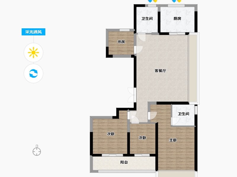 浙江省-杭州市-联发溪语宸庐-110.01-户型库-采光通风