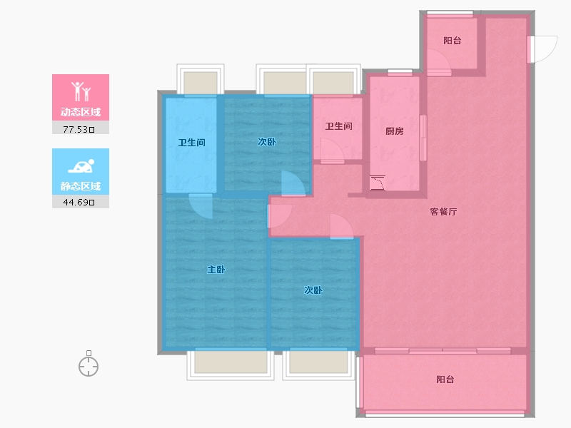 云南省-昆明市-璀璨臻樾-110.17-户型库-动静分区