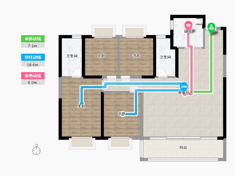 云南省-昆明市-招商依湾郡-123.81-户型库-动静线