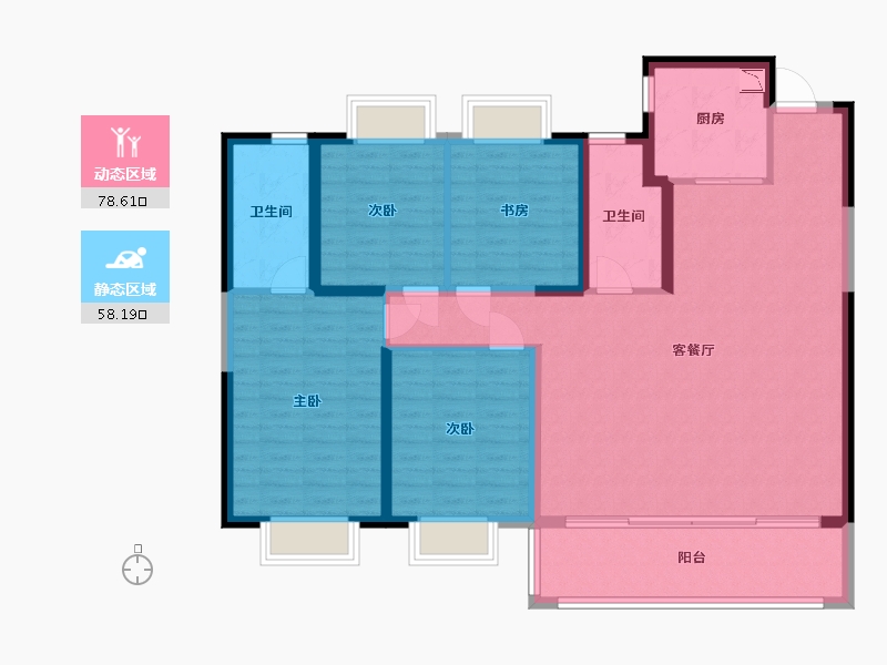 云南省-昆明市-招商依湾郡-123.81-户型库-动静分区