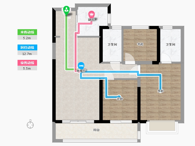 云南省-昆明市-大华公园天下-82.40-户型库-动静线