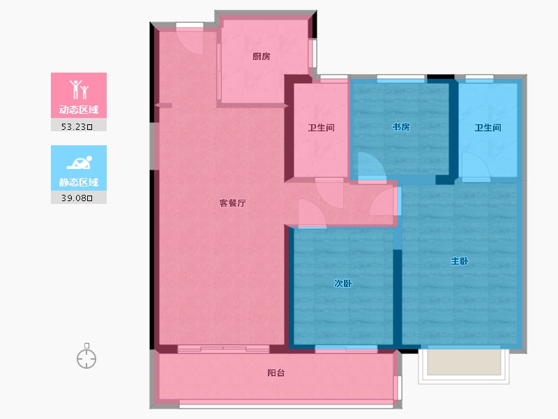 云南省-昆明市-大华公园天下-82.40-户型库-动静分区