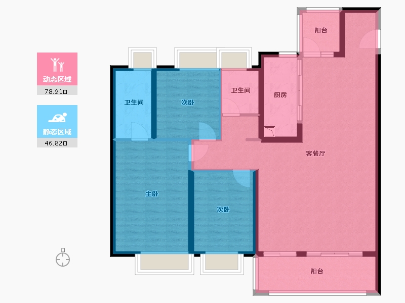 云南省-昆明市-璀璨臻樾-113.38-户型库-动静分区