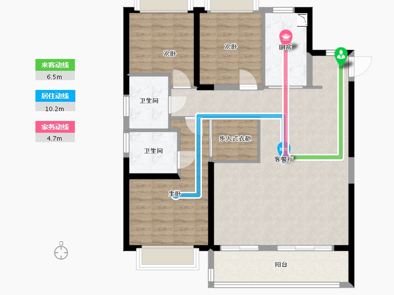 云南省-昆明市-大华公园天下-100.00-户型库-动静线