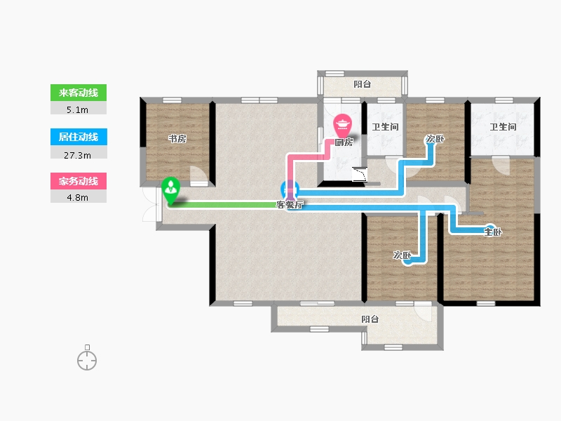 四川省-成都市-万科公园传奇-137.81-户型库-动静线