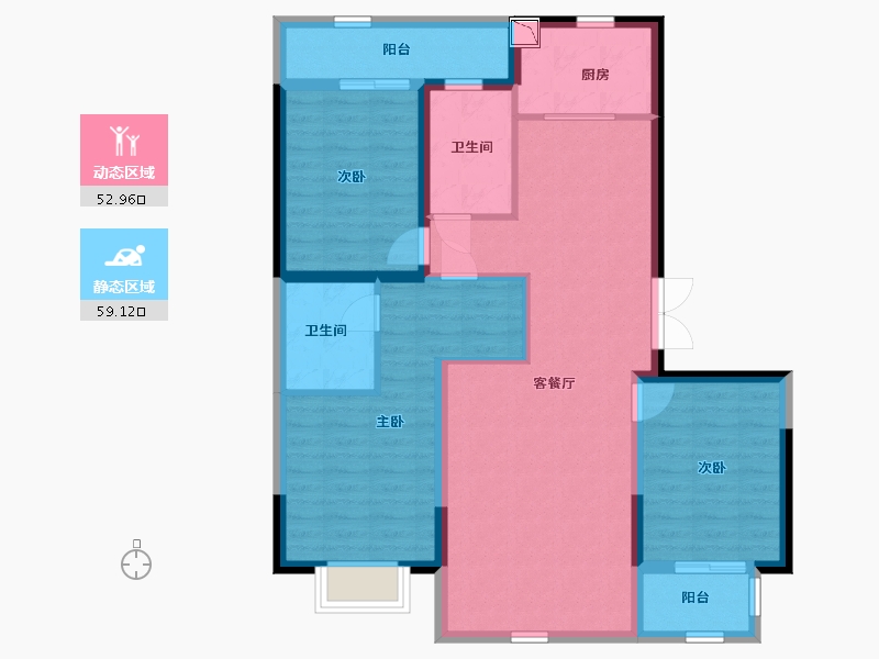 山西省-临汾市-锦悦府-100.20-户型库-动静分区