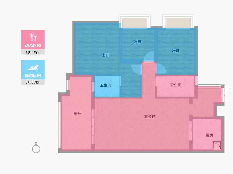 湖北省-宜昌市-城中半岛-85.00-户型库-动静分区