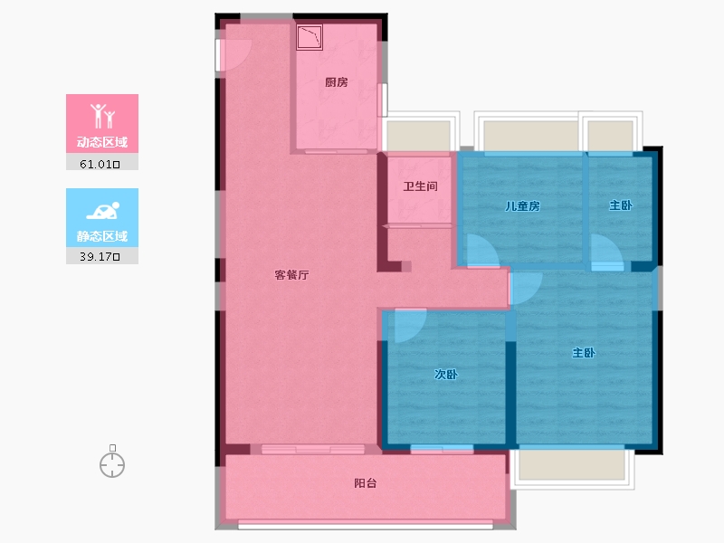 湖南省-常德市-常德碧桂园翘楚棠-89.43-户型库-动静分区