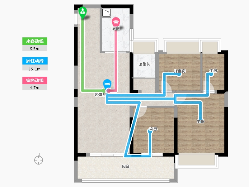 湖南省-常德市-常德碧桂园翘楚棠-89.43-户型库-动静线