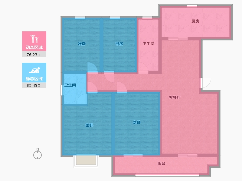 山东省-德州市-康悦公馆-124.19-户型库-动静分区