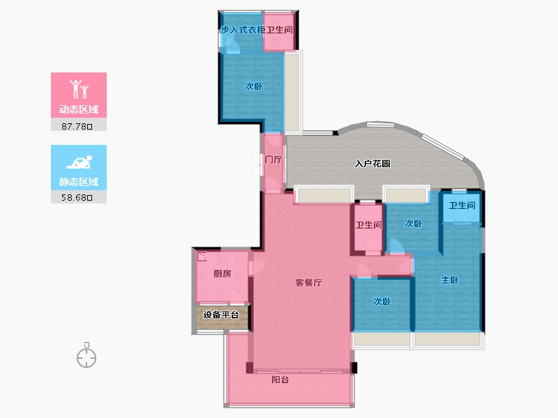 四川省-宜宾市-泰然长江大院-165.69-户型库-动静分区