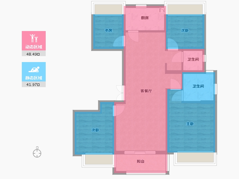 江苏省-淮安市-宝龙世家-79.78-户型库-动静分区