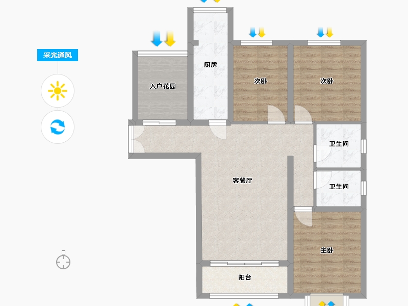 甘肃省-兰州市-天佑嘉州润园-89.66-户型库-采光通风