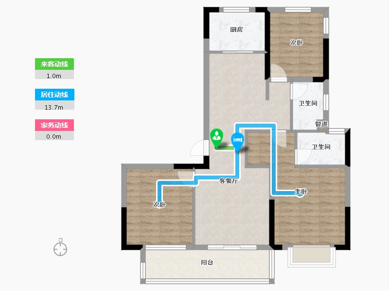 江苏省-盐城市-中梁・首府壹号-86.40-户型库-动静线