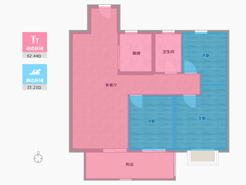 陕西省-渭南市-龙记檀府-89.00-户型库-动静分区