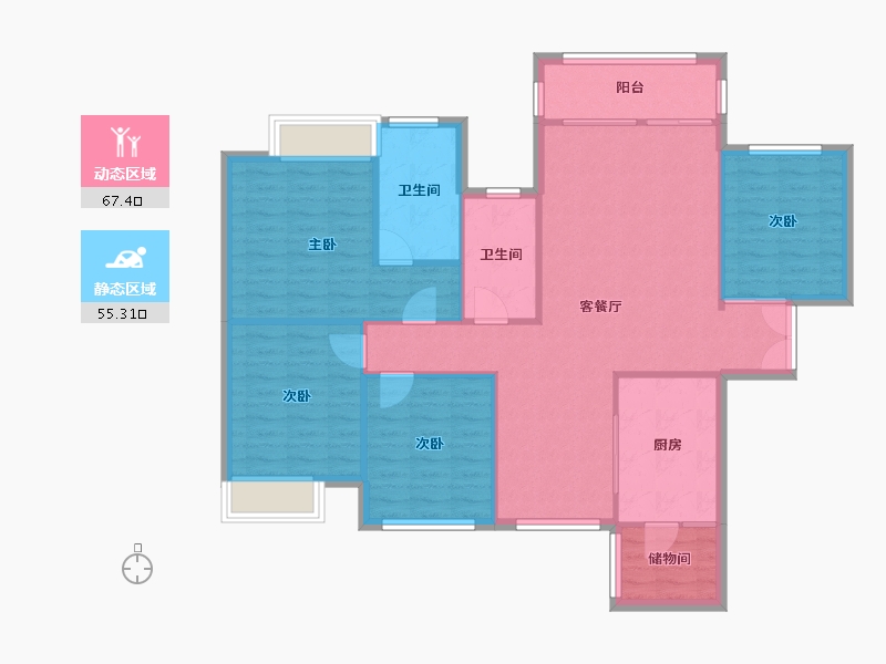 湖南省-长沙市-北辰三角洲-112.14-户型库-动静分区