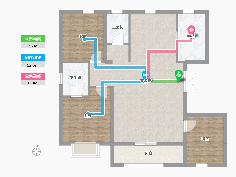 黑龙江省-大庆市-中央华府-92.71-户型库-动静线