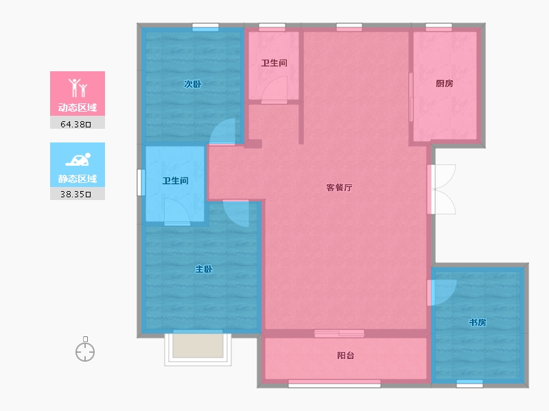 黑龙江省-大庆市-中央华府-92.71-户型库-动静分区