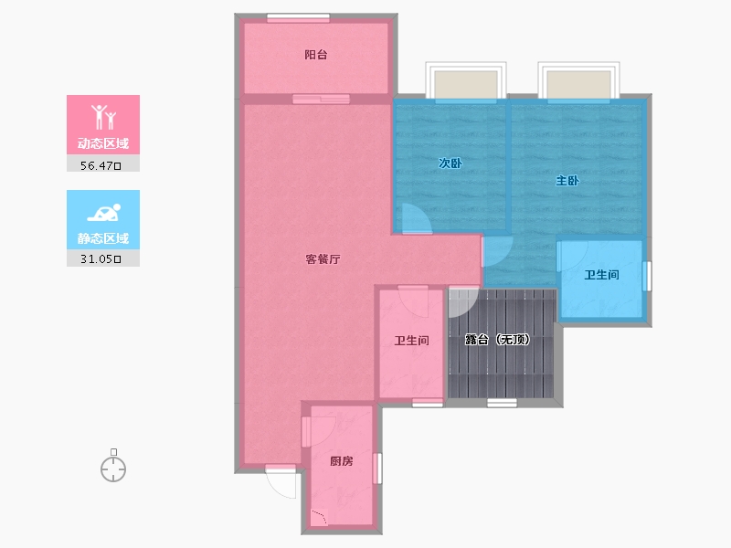 四川省-宜宾市-鑫悦华府-87.17-户型库-动静分区