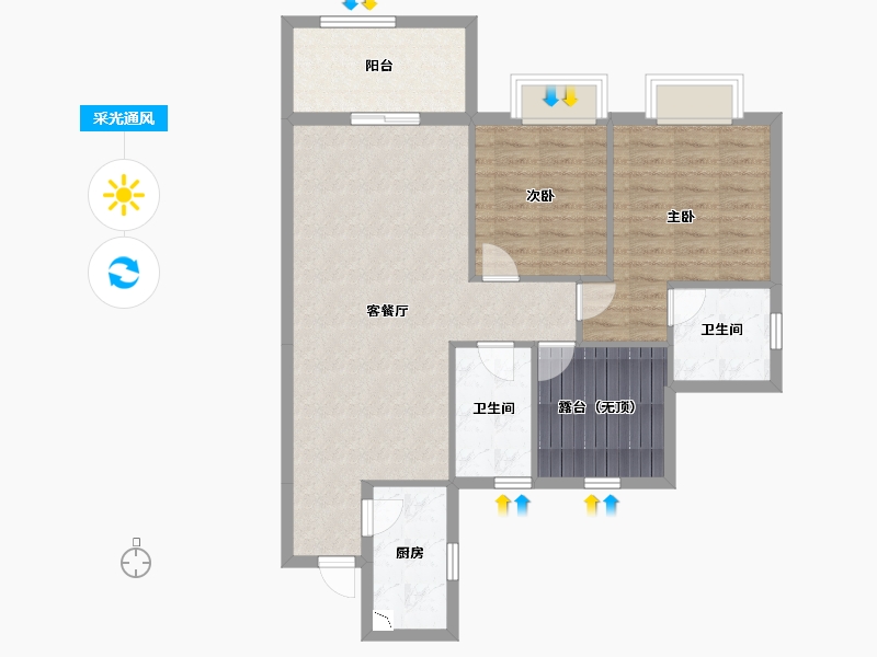 四川省-宜宾市-鑫悦华府-87.17-户型库-采光通风