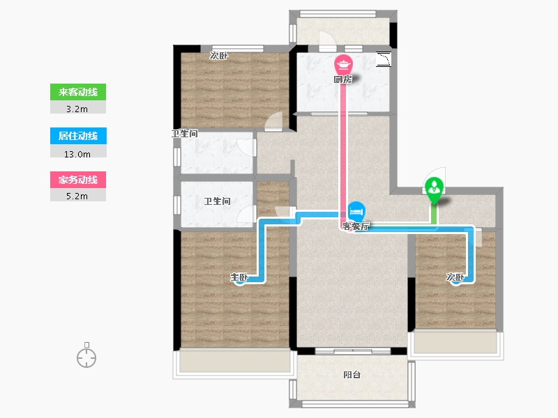 河南省-郑州市-新密碧桂园-96.89-户型库-动静线