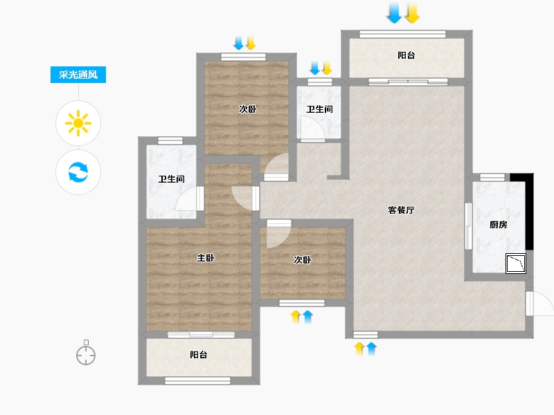 河南省-信阳市-唐家湾-89.55-户型库-采光通风