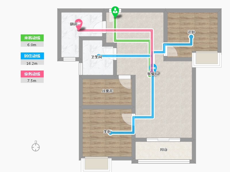 湖北省-武汉市-庭瑞新汉口-71.07-户型库-动静线