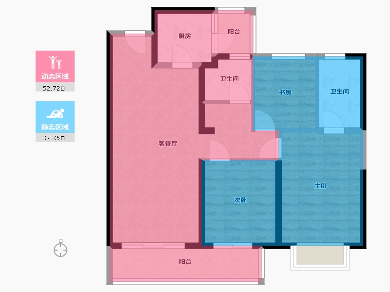 云南省-昆明市-璀璨臻樾-79.98-户型库-动静分区