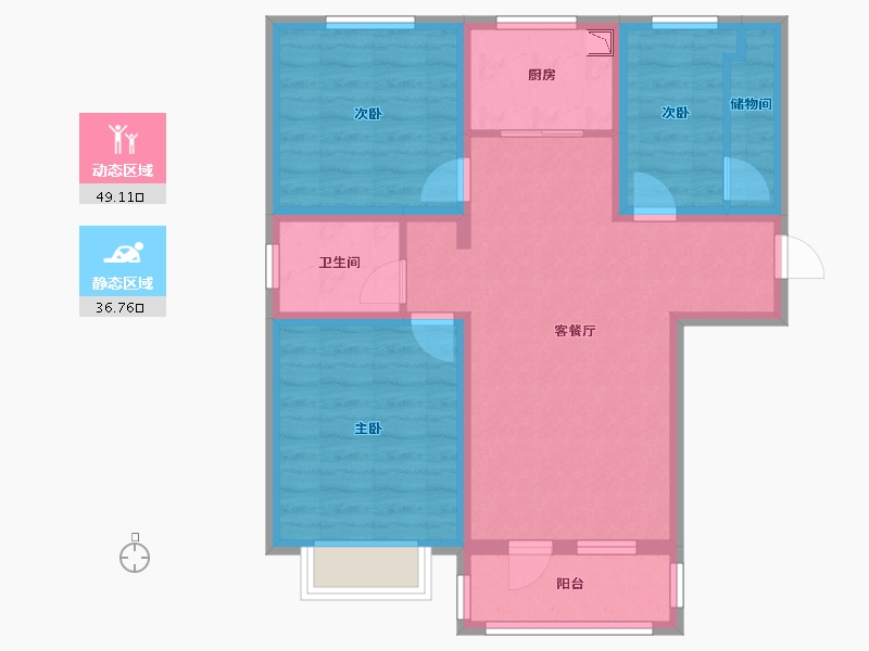 河北省-廊坊市-中远佳成时代-75.38-户型库-动静分区