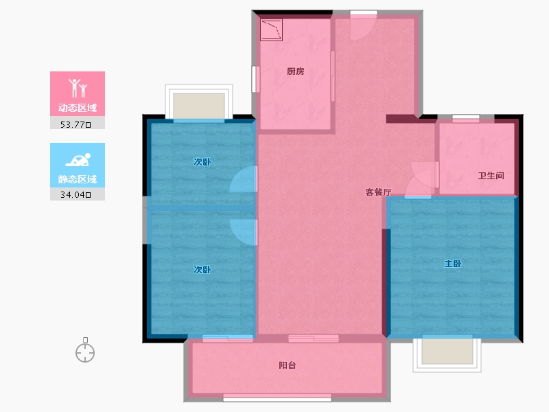 上海-上海市-四季都会-79.00-户型库-动静分区