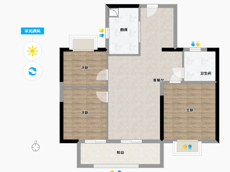 上海-上海市-四季都会-79.00-户型库-采光通风