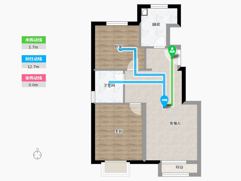 北京-北京市-中骏・云景台-60.10-户型库-动静线