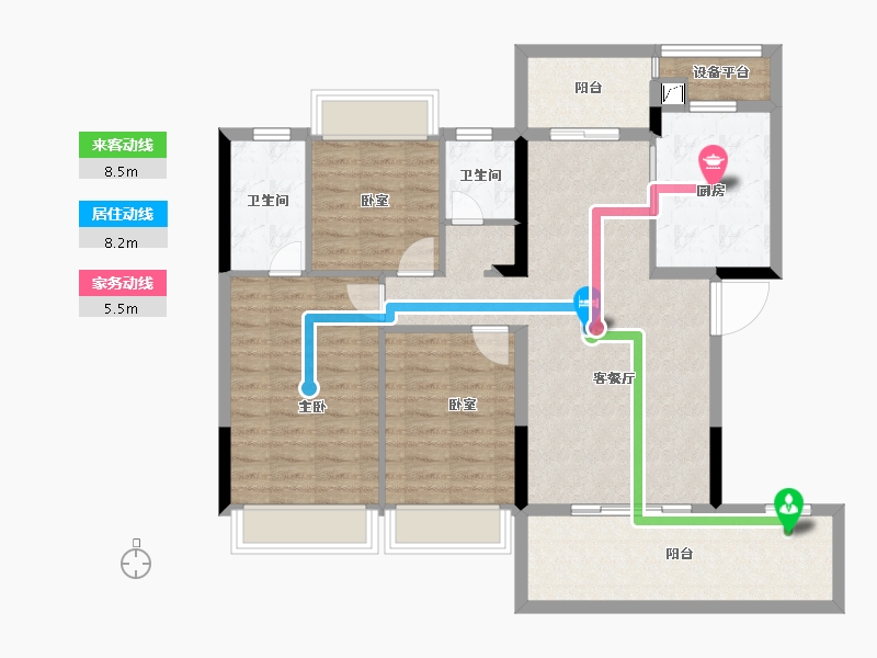 湖北省-恩施土家族苗族自治州-利川四季・未来城-102.32-户型库-动静线