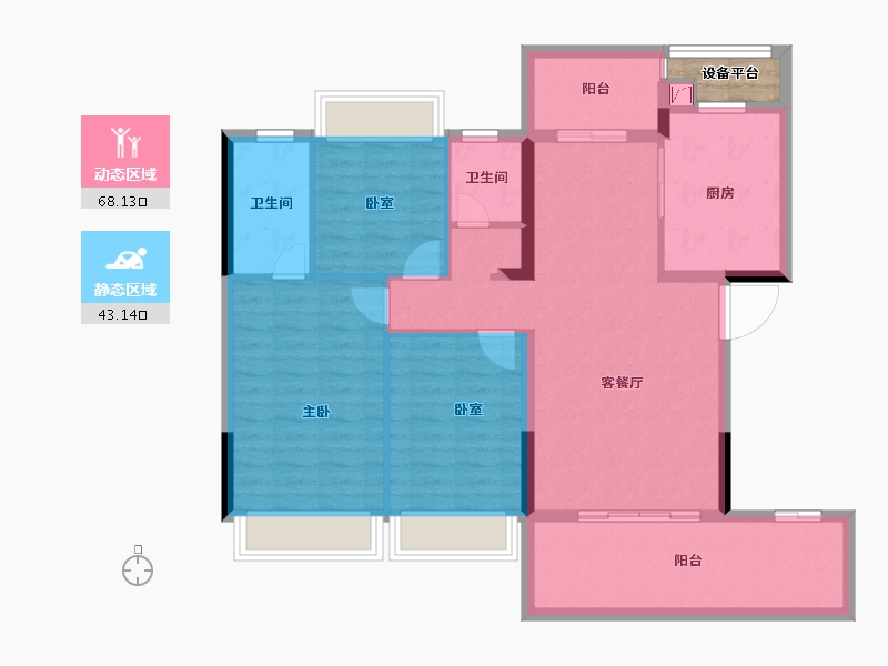 湖北省-恩施土家族苗族自治州-利川四季・未来城-102.32-户型库-动静分区