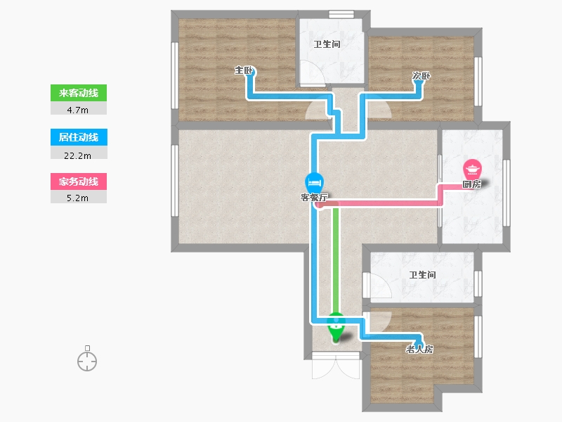 天津-天津市-融创御园-83.72-户型库-动静线