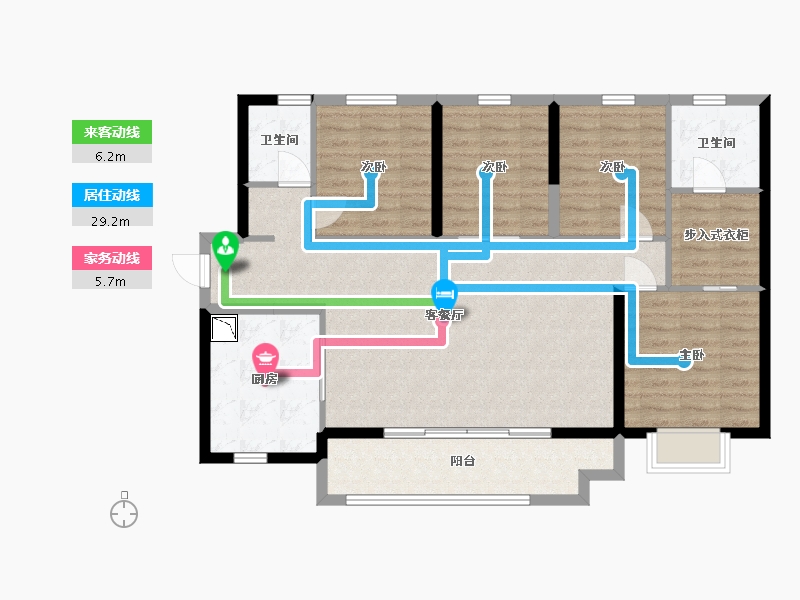 四川省-成都市-怡星雅苑-104.43-户型库-动静线