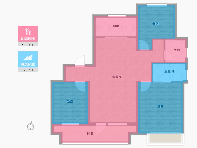 山东省-青岛市-西海岸创新科技城-80.84-户型库-动静分区