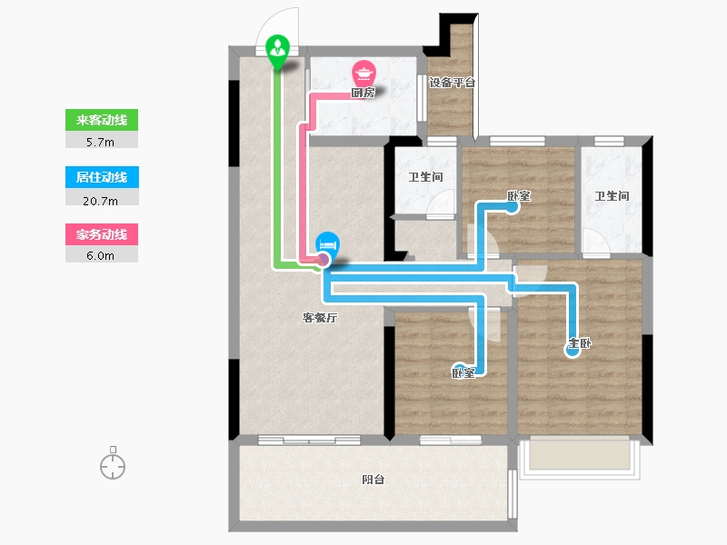 湖北省-恩施土家族苗族自治州-利川四季・未来城-90.91-户型库-动静线