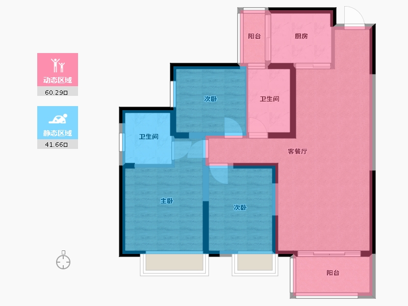 湖南省-常德市-金源国际-90.97-户型库-动静分区