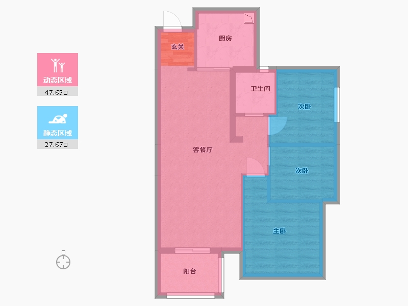 广东省-东莞市-春风格拉斯-67.40-户型库-动静分区