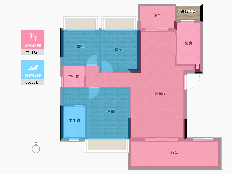 湖北省-恩施土家族苗族自治州-利川四季・未来城-89.49-户型库-动静分区