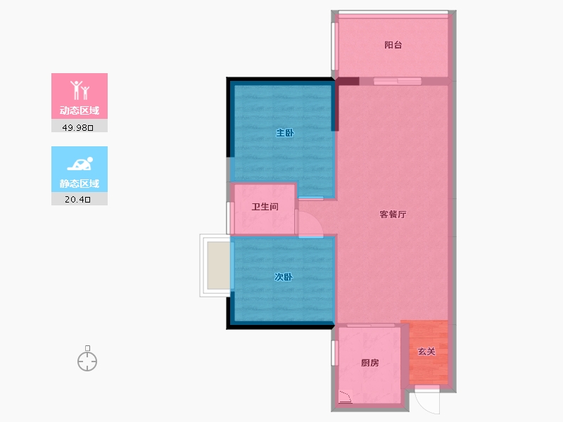 广东省-东莞市-春风格拉斯-63.21-户型库-动静分区