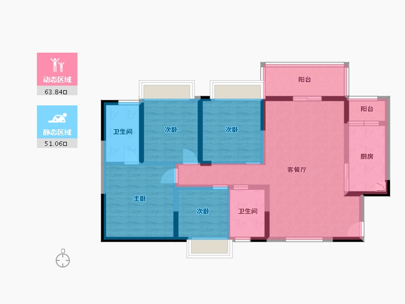 广东省-东莞市-春风格拉斯-101.78-户型库-动静分区