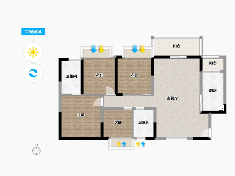 广东省-东莞市-春风格拉斯-101.78-户型库-采光通风