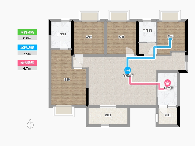 四川省-成都市-雅居乐锦城-99.43-户型库-动静线