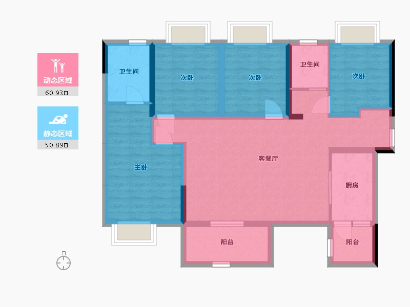 四川省-成都市-雅居乐锦城-99.43-户型库-动静分区