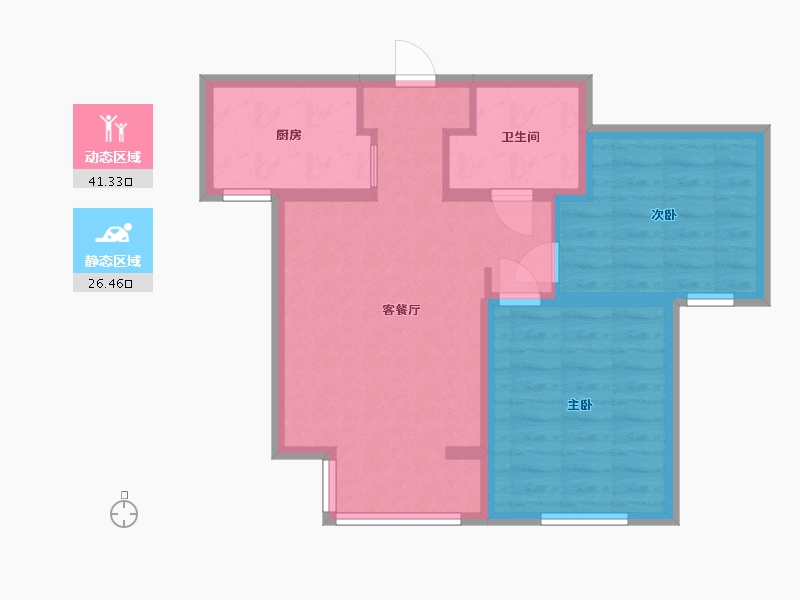 天津-天津市-青果青城禧塘-60.00-户型库-动静分区